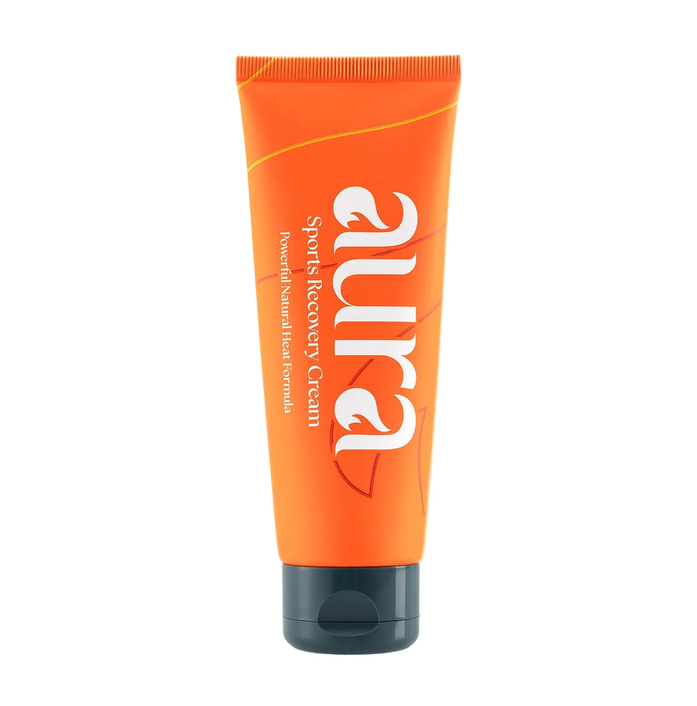 AURA Sports Recovery Cream 100ml tube — natural heat rub made in Ireland
